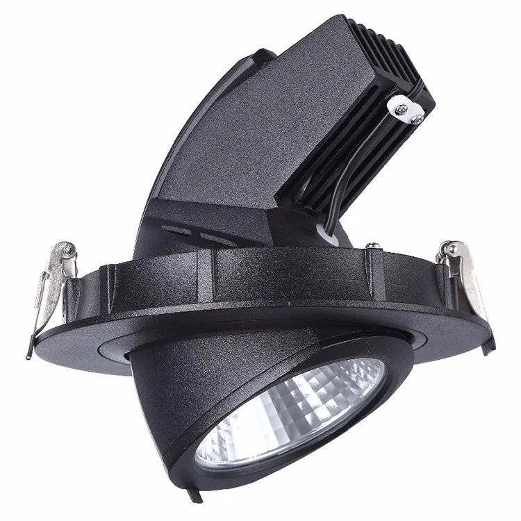 
European Standard Recessed 6 inch 50w Triac Dimmable COB led down light/downlights black frame 