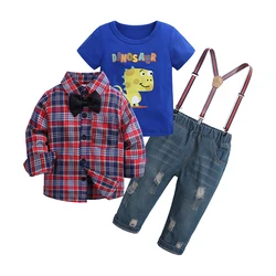 Fashion tshirt shirt trousers set kids clothing boy fall outfits vetement enfants kids