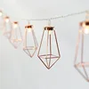 Amazon Hot Selling Decorative Rose Gold Geometry LED battery lights flashing outdoor decorative lights water droplets string