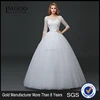 MGOO Beaded Embroidery Wrap Chest Cream Crepe Empire Vintage Wedding Dress Formal Dress With Half Sleeve