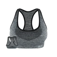 

French Women Running Jacquard High Elastic Polyester Yoga Black Fitness Padded Seamless Gym Slim Sports Bra