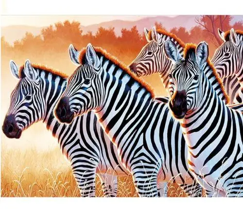 

5D Diy Diamond Painting Sunset Zebra Cross Stitch Diamond Full Diamond 5d Diamond Mosaic Decal Home Decoration