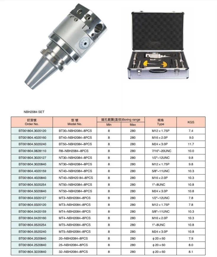 BT30 BT40 BT50 NBH2084 Milling Machine Boring Head