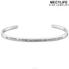 MECYLIFE Stainless Steel Opened Bangle Be Strong Be Brave Be Fearless Courage Bangle Bracelet