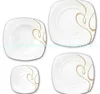 Italian style square dinnerware plate, modern simple stripe design restaurant plate
