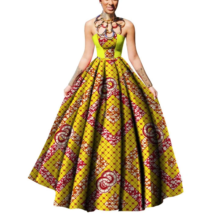 Women Dashikis Print Ball Gown Party Maxi Africa Lady Dress - Buy ...