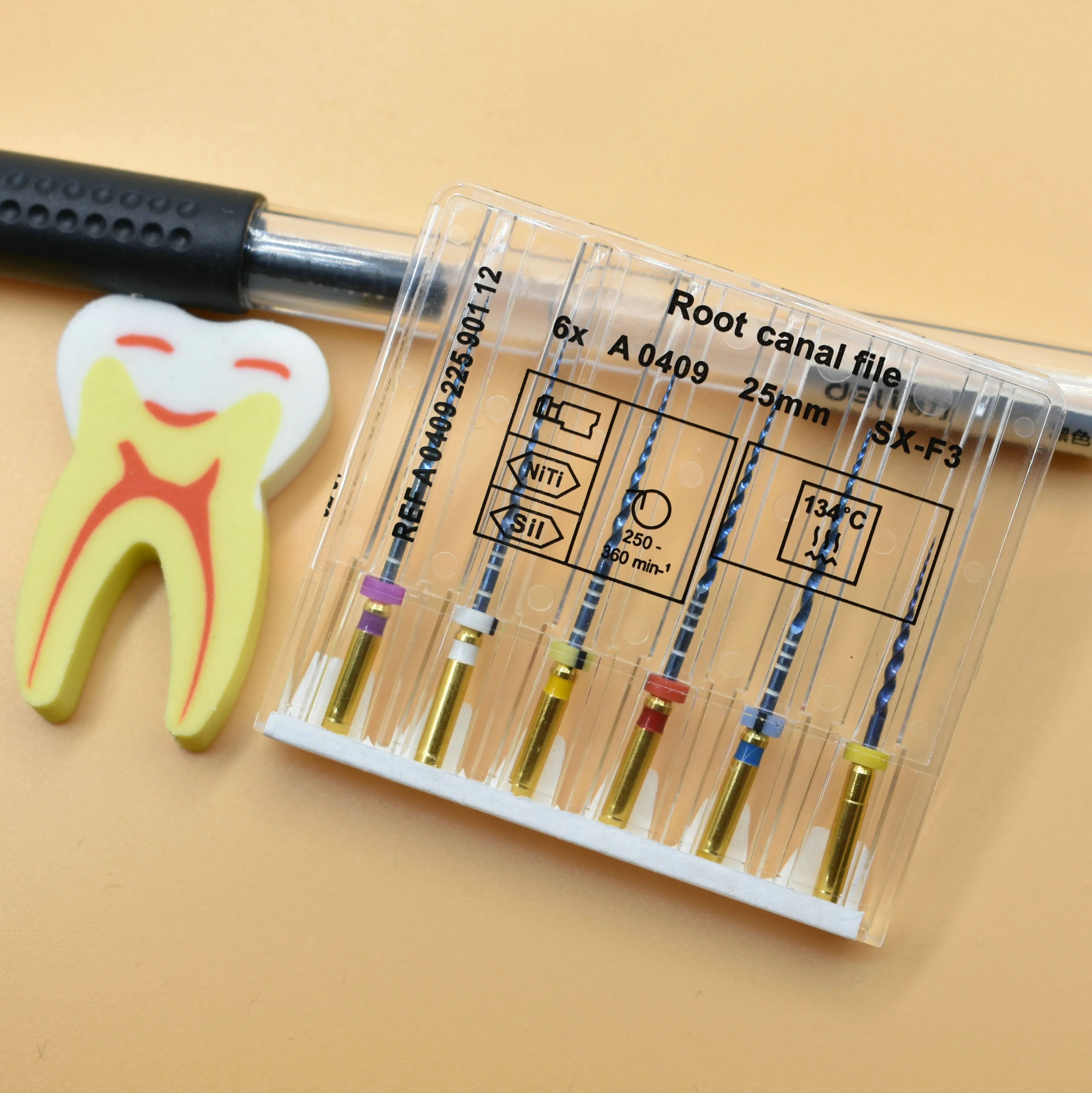 
Dental files super file engine blue rotary files 25MM SX-F3 heat actication root canal files 