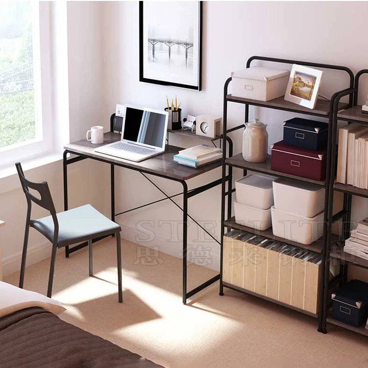 Home Office Furniture Children Writing Study Desk Computer With Shelf Plate Steel Table