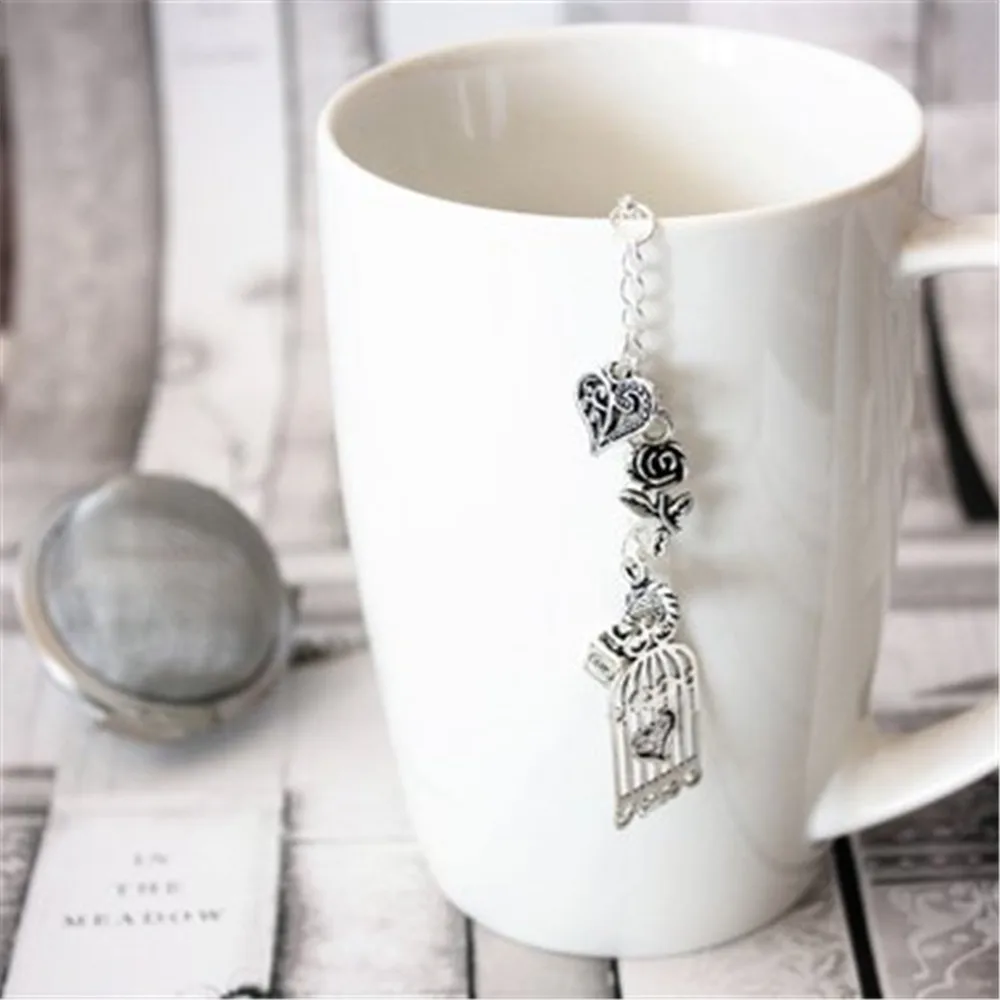 

Love Inspired Tea Ball Infuser with charms Tea Ball Charms gift Fantasy Literature tea strainer Accessories Valentines Gift