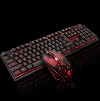 

Wired Semi Mechanical Keyboard Gaming with Backlit and 2000DPI 4D Mouse, 19keys no Conflict, Waterproof Teclado Gamer K13a
