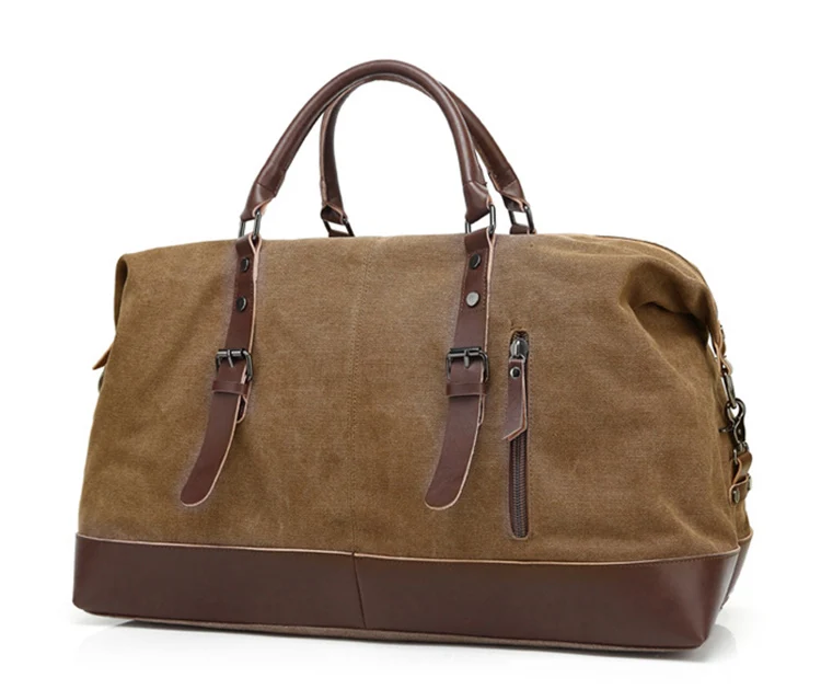

HiBO Cheap High Canvas Quality Travel Bag with Leather
