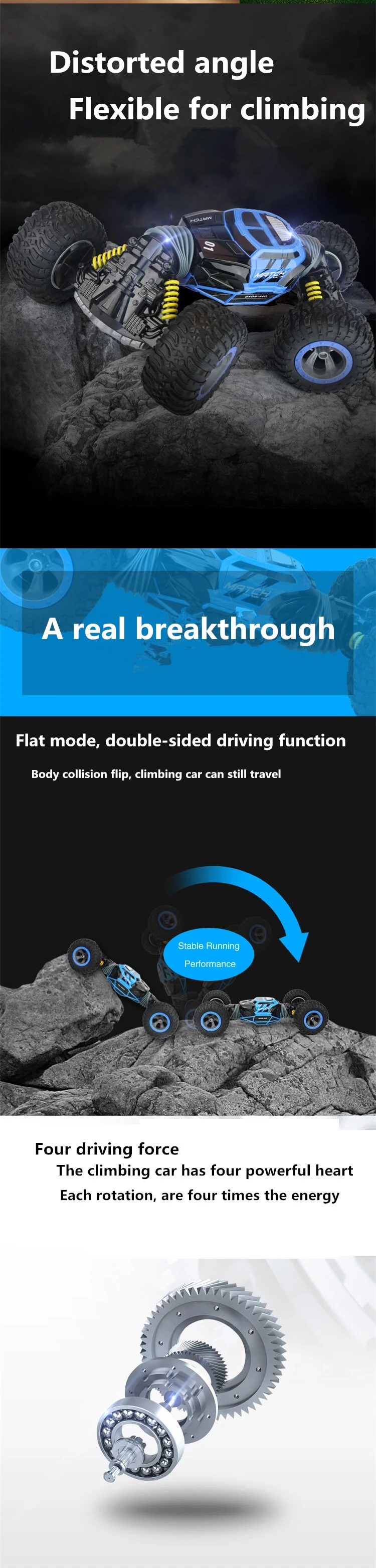 2.4Ghz electric remote control double sided stunt twist toy car with 2 walking methods