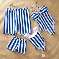 

Family matching clothing stripe swimwear beach wear for Mother Daughter Bikini Swimsuits Father Son Swim Shorts Beachwear