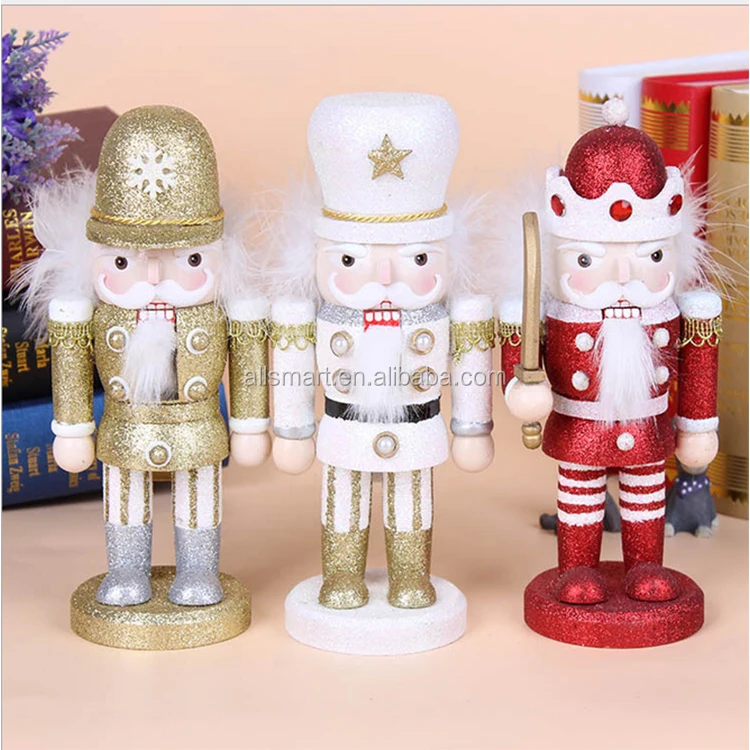 24cm Home Decoration Dolls Wooden Christmas Life Size Nutcracker