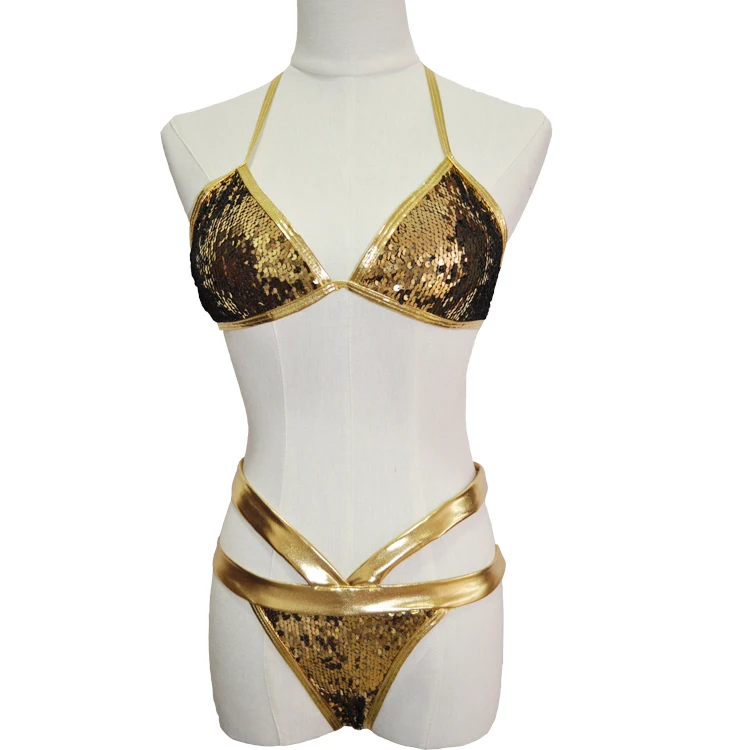 

Shimmer and shine reflective golden bikini, Picture