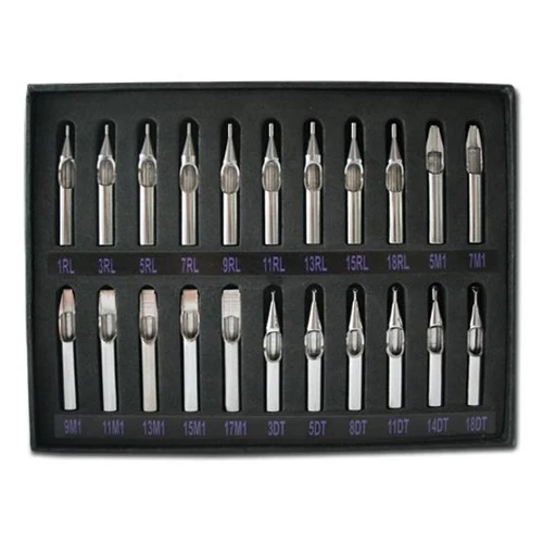 

22pcs 304 Stainless Steel Tattoo Tips, Silver