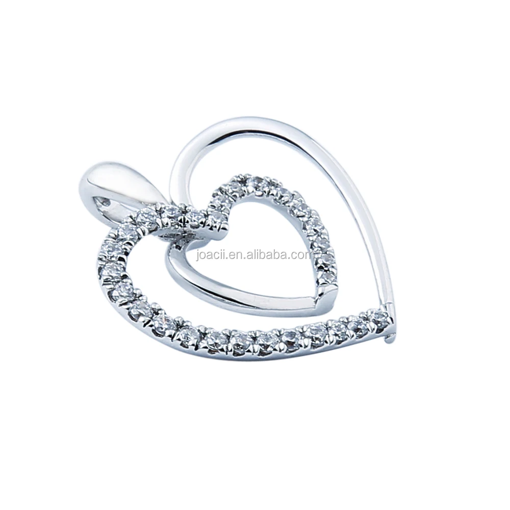 S925 Silver Heart Design Necklace Pendant For Women With Gioielli Placcati In Oro