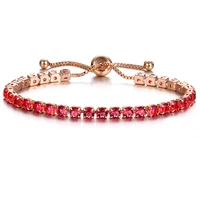 

Best Sale Rainbow Stones Fashion Jewelry Gold Plated Adjustable Tennis Bracelets Women