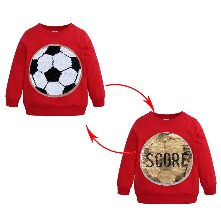 

Boys Long Sleeve T Shirt for 2-7 Years Old Cotton Children Kids Boys Top Tees T Shirt Spring Autumn Soccer Sweatshirt, As picture