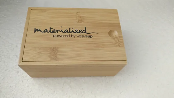 Gift bamboo wood box with sliding lid