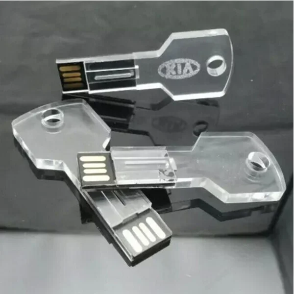 Hot sale OEM LOGO promotion gift Acrylic crystal key usb pendrive with led light - ANKUX.COM