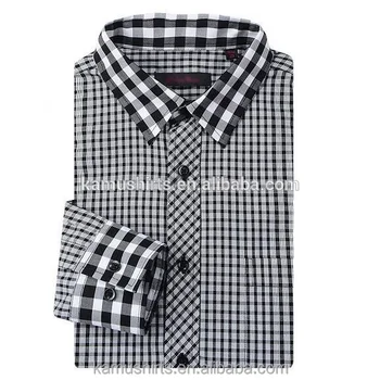 Fashion New Designs Men's White Black Checks Dress Casual Shirts - Buy ...