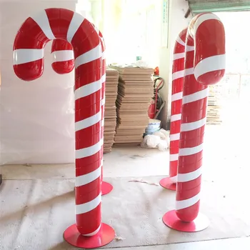 Outdoor Christmas Decoration Fiberglass Candy Cane For Sale