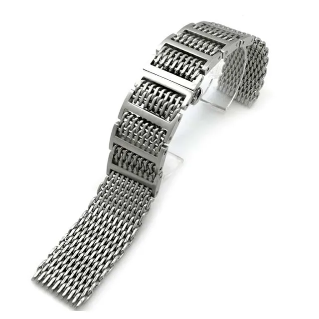 

2018 new high-end shark cool shark mesh watchband with butterfly buckle with detachable abrasive watch strap