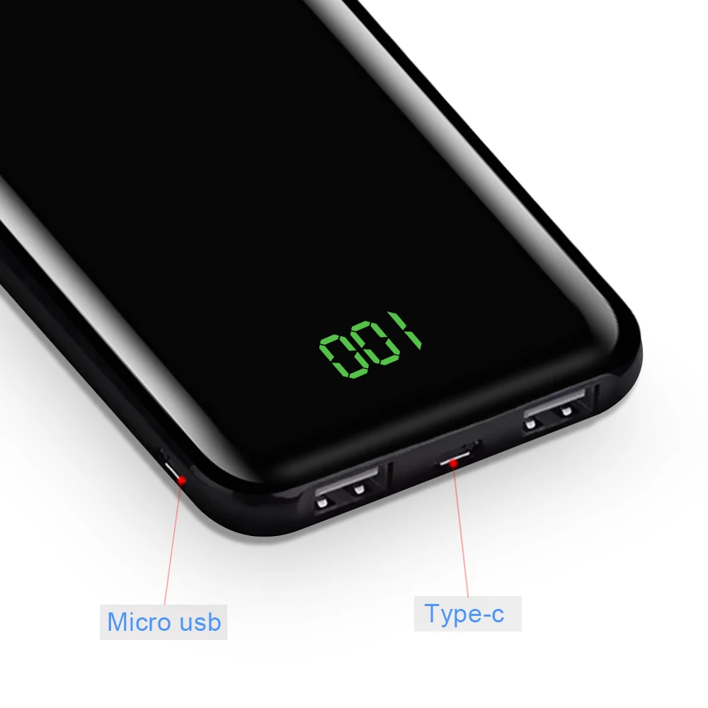 

20000mAh huge capacity high-speed charging portable phone power bank charger, Black or custom color for oem order