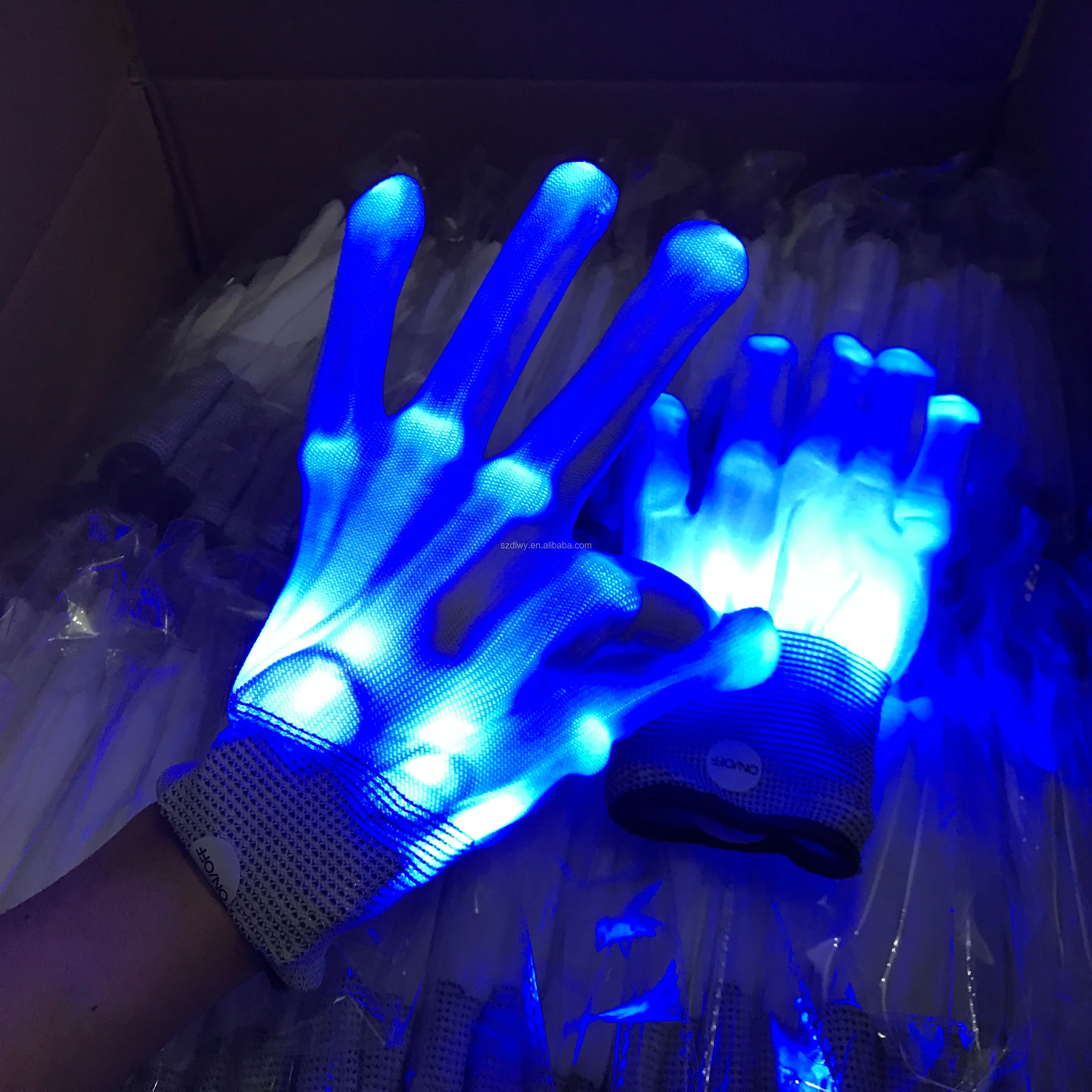 Led Gloves Luminous Flower Finger Light Gloves Party Supplies Dancing