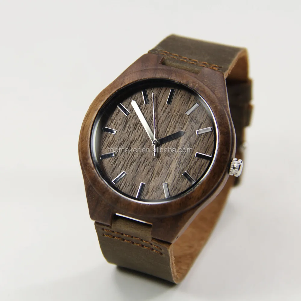 

Hot Sale Walnut Wood Watch Leather Strap Drop Shipping ETSY Amazon