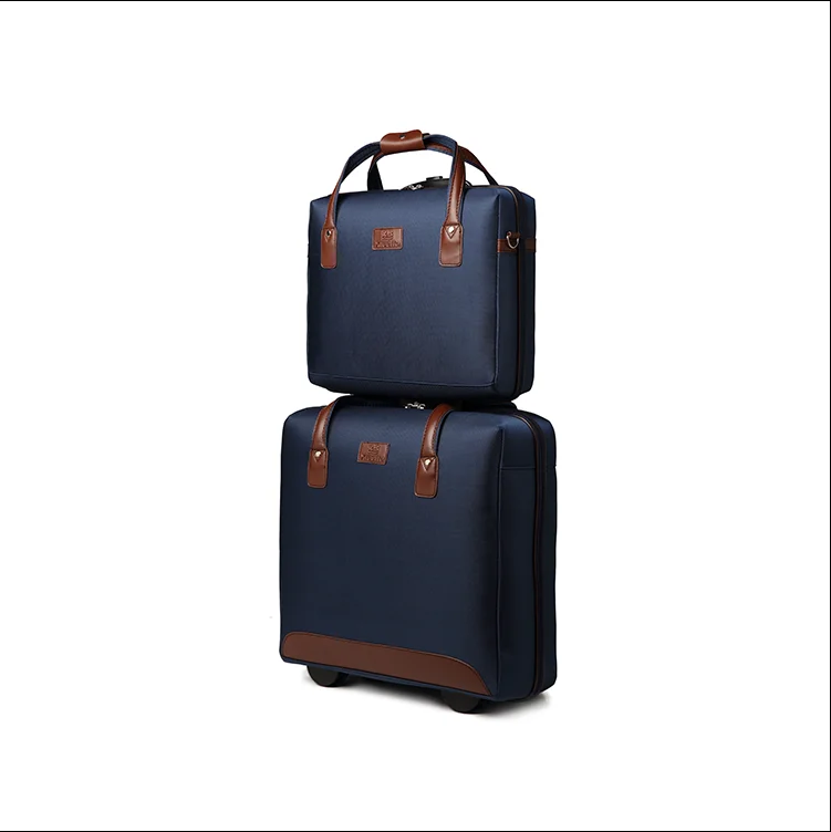

oxford fabric and pu leather fabric traveling outdoor suitcases luggage set, Pure color