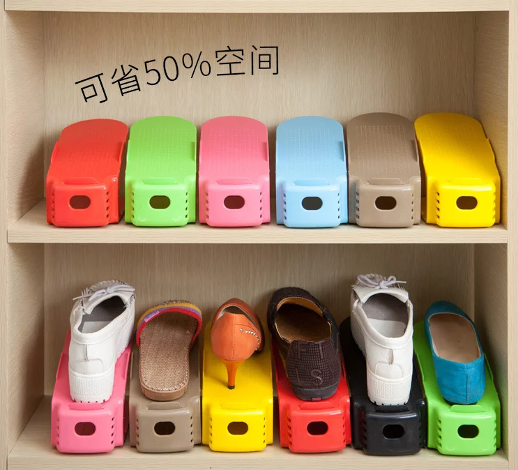 Durable BPA FREE Custom logo Home Shoes Organizer Single Pairers Plastic Shoe Slot