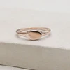 Monogram Signet Engraved Ring Rose Gold Plated Fashion Design For Sale