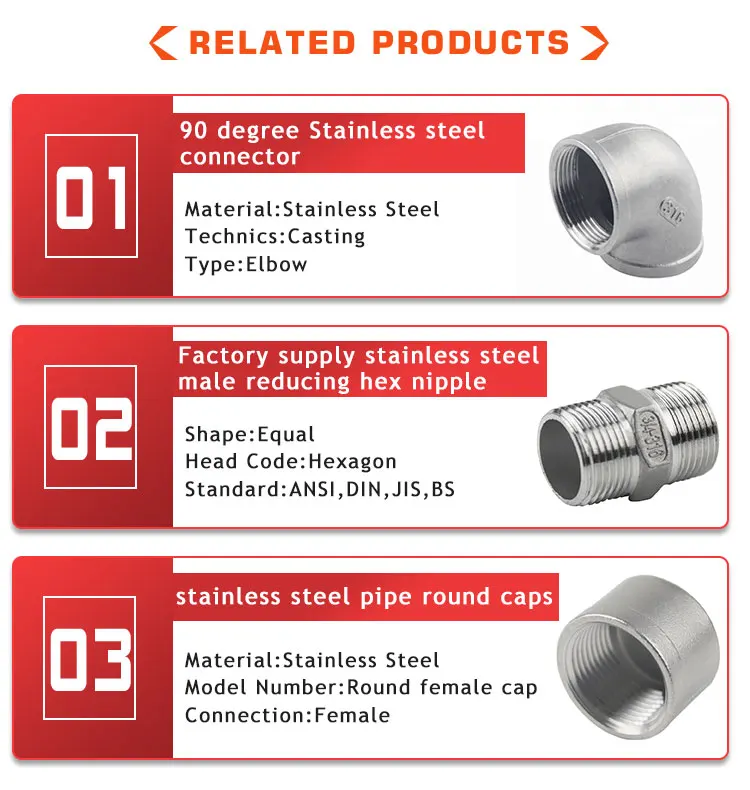 Ss Pipe Connection Fittings Casting Stainless Steel 304 316 Male And Female Threaded Plumbing