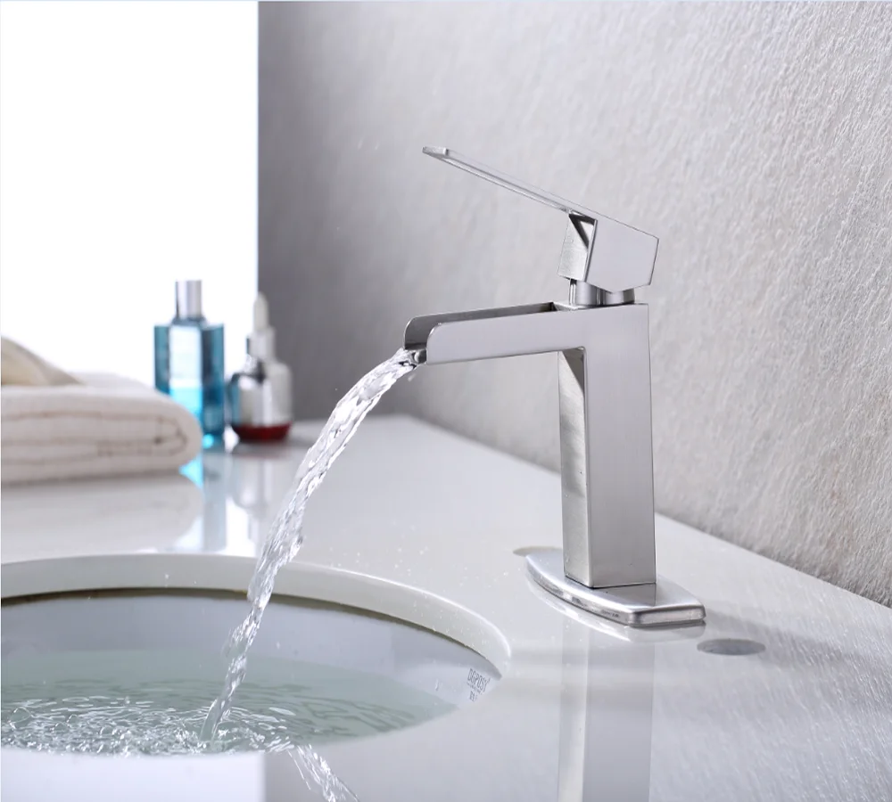 Widespread Hollow Bathroom Waterfall Faucet Bathtub For Vessel Sink