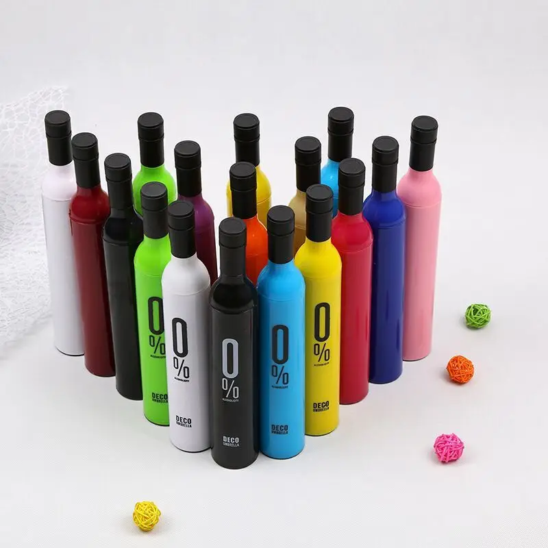 

Cheap promotion sunshade bottle umbrella gifts custom logo advertising folding umbrella capsule wine bottle shape umbrella