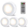 wireless 1w battery operated led mini puck light with remote