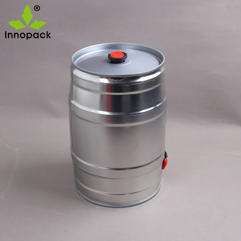 Mini metalen vaatje bier 5 liter koeler met sluiting en tap