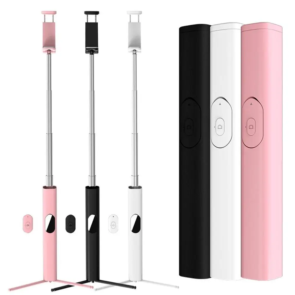 

L02 3 in 1 table top mini phone BT selfie stick tripod for travel party_HL4362, Black/white/pink