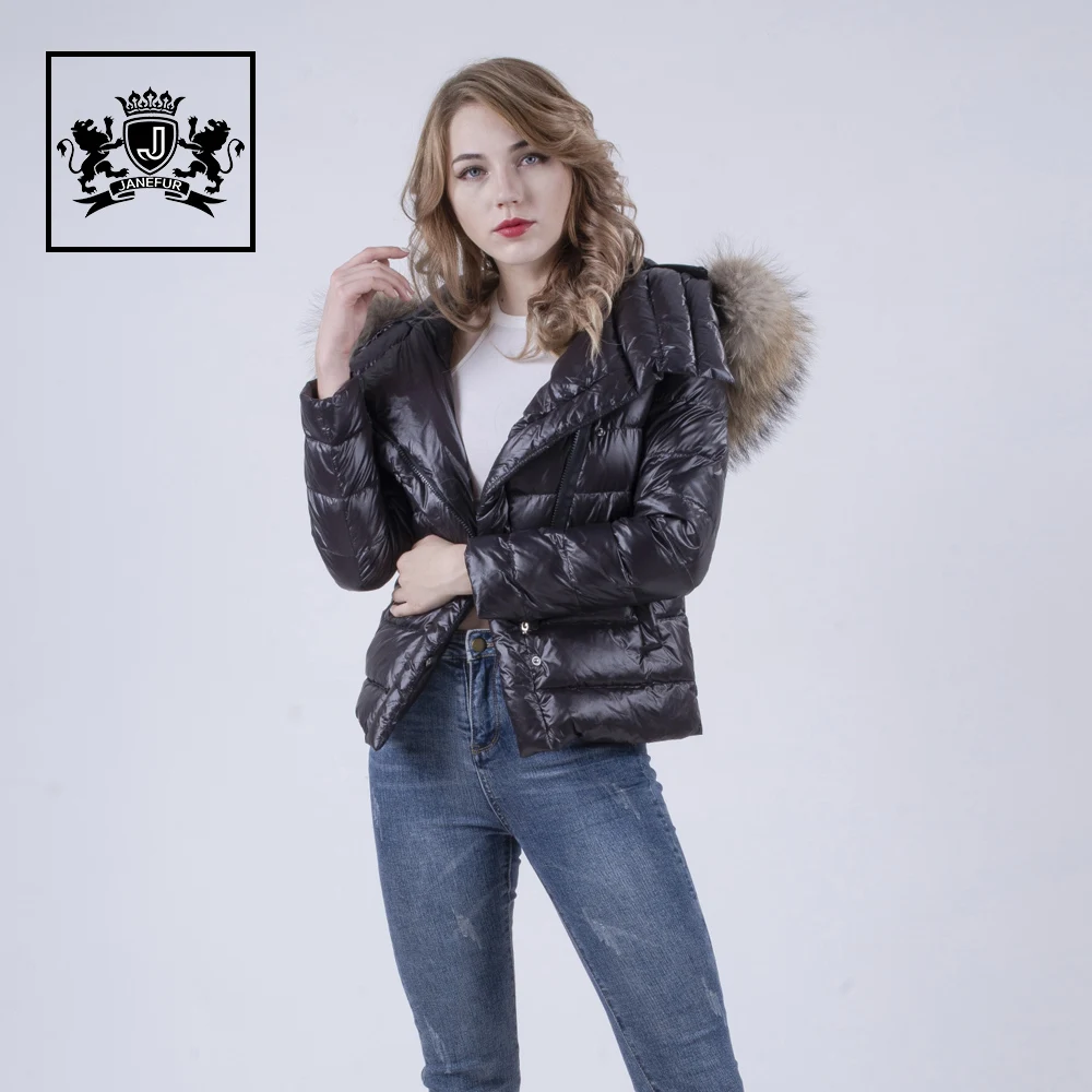 

Raccoon real fur Trim Hood winter jacket women coat lady down jacket, Picture