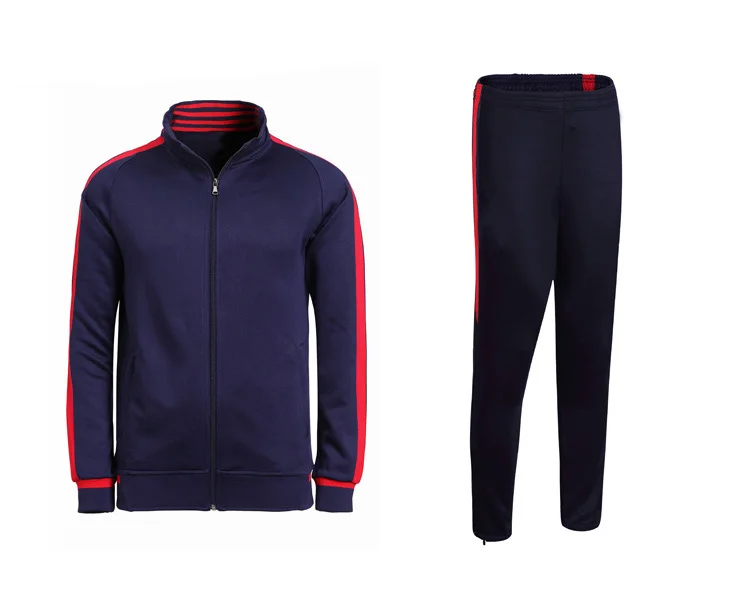 

Men's Athletic Full Zip Fleece Tracksuit Jogging Sweatsuit, Navy;red