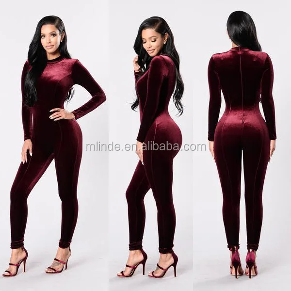 velvet plus size jumpsuit