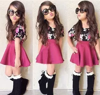 

New Kids Clothes Flower Printed Girls Skirt Set For Hot Girl From China Supplier