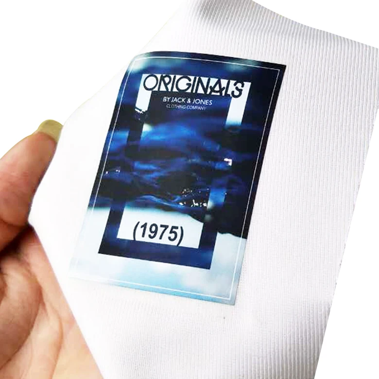 Iron on screen print label custom heat transfer printing for t shirts