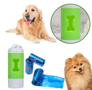 Image of Flash Light Waste Garbage Bags Carrier Holder Dispenser Pet Dog Poop Bag Dispenser