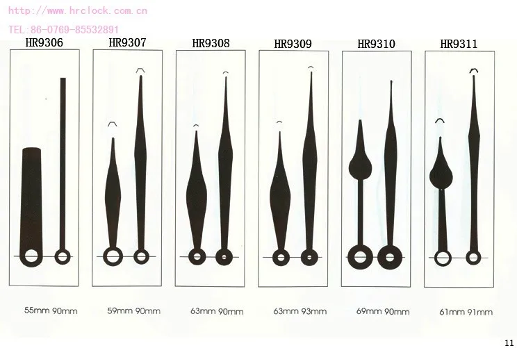 Designer Clock Parts For Mechanism Quartz Clock Movement Clock Pointer