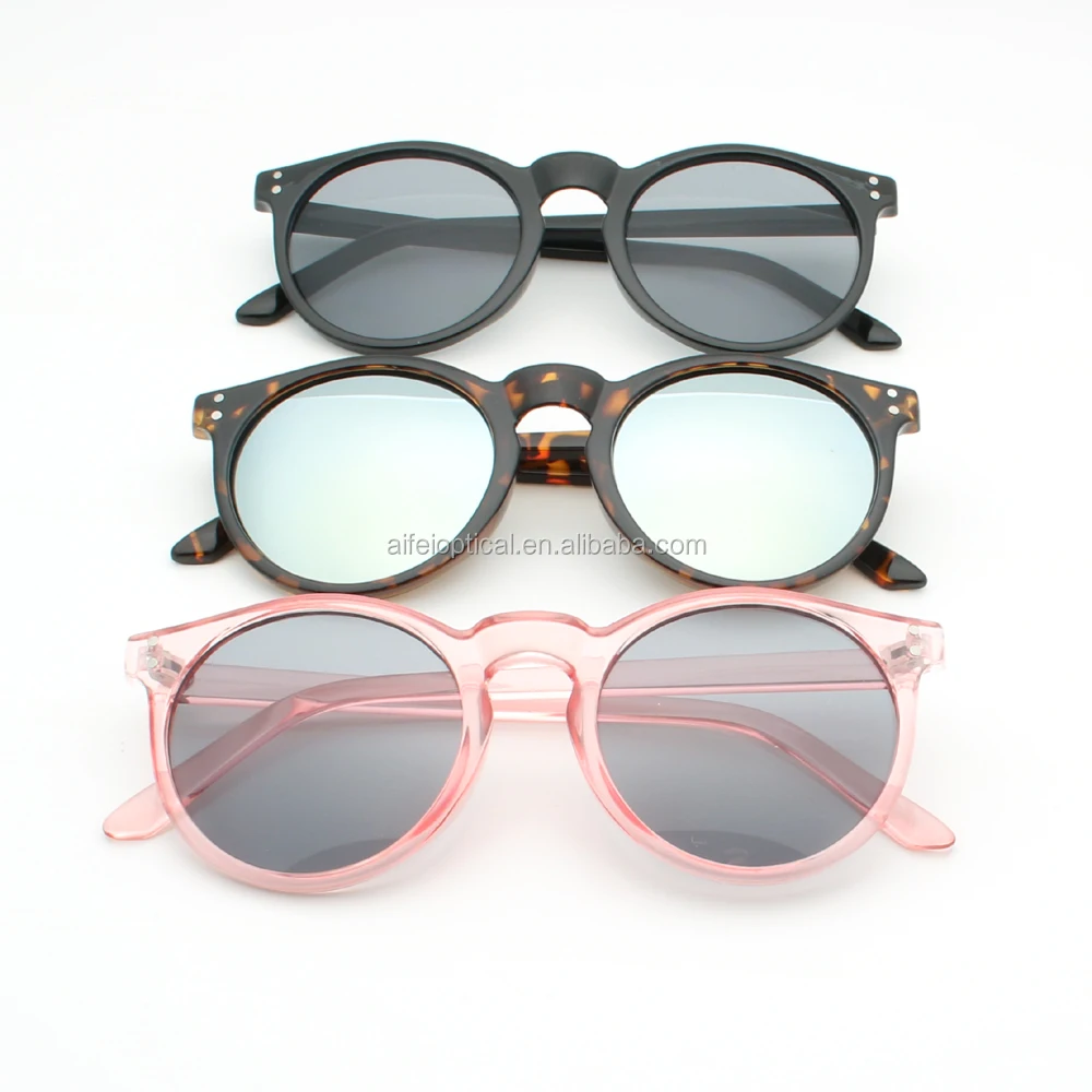 经典热销塑料批发定制圆形太阳镜女