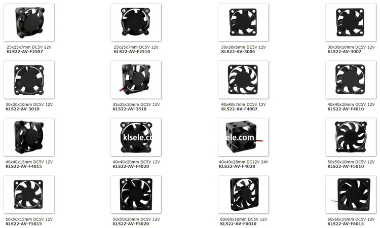 KLS eletirc 5v 12v 24v 48v brushless industrial moto fan cooling axial ...