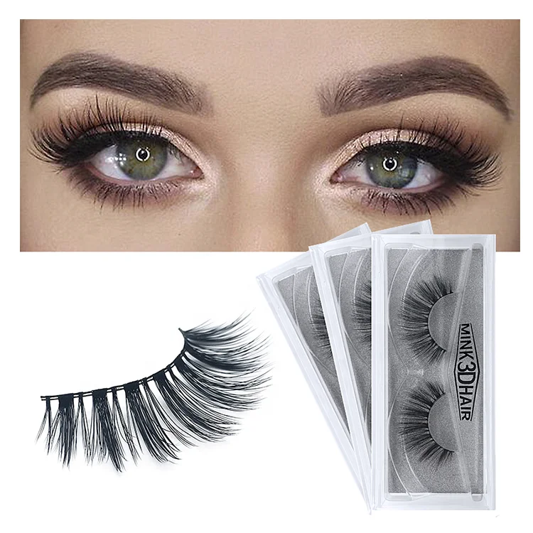 

Wholesale Natural Beauty 3D Real Strip Mink hair False eyelashesExtension, Black